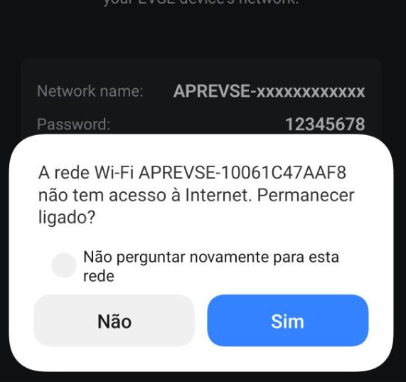 The prompt to stay connected to a network with no internet